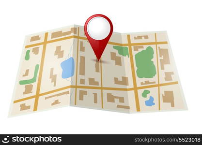 Map with red pointer