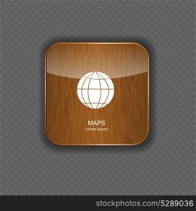 Map wood application icons vector illustration