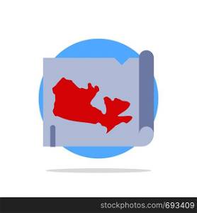 Map, World, Canada Abstract Circle Background Flat color Icon