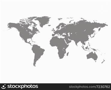 Map world Curved shape Gray vector