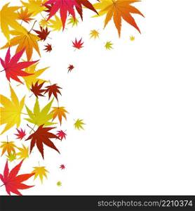 Maple autumn banner, poster, flyer, sale. Background decorated with maple leaves, for shopping design, promo poster, flyer, or web banner. Vector illustration.