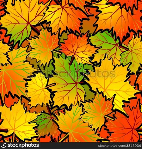Maple leaf abstract background. Seamless. Vector illustration.