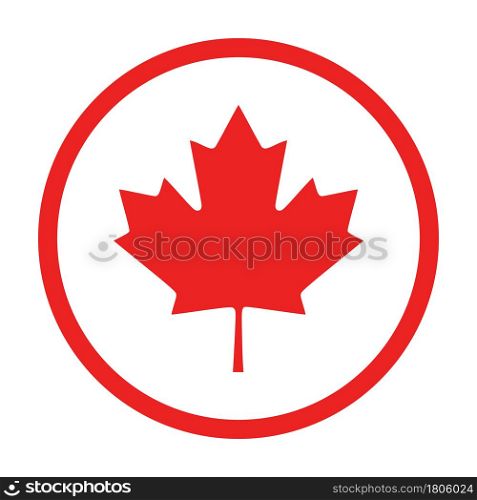 Maple leaf and circle