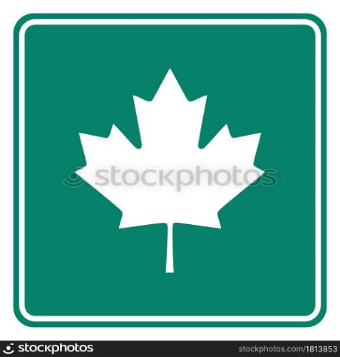 Maple leaf and road sign