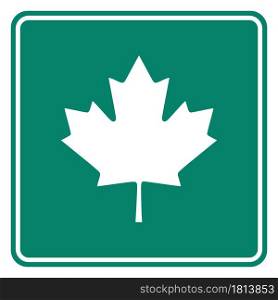 Maple leaf and road sign