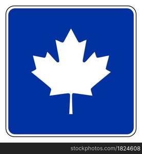 Maple leaf and road sign