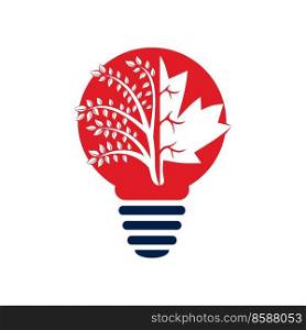Maple leaf and tree vector design template. maple tree bulb l&vector design template. 