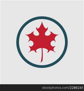 Maple leaf logo illustration design on gray background