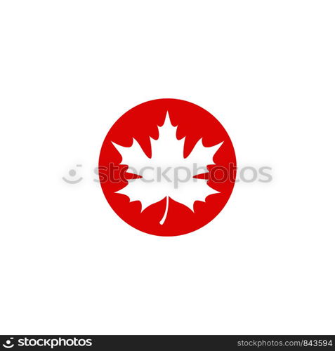 Maple leaf logo template vector icon illustration in flat design