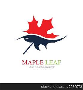 Maple leaf logo Template vector icon illustration, Maple leaf vector illustration, Canadian vector symbol, Red maple leaf, Canadian symbol, Red Canadian Maple Leaf