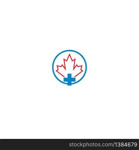Maple leaf medical pharmacy logo icon illustration