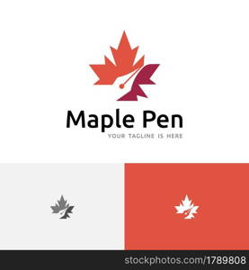 Maple Leaf Pen Education Writing School Logo