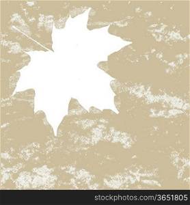 maple leaf silhouette on brown background, vector illustration