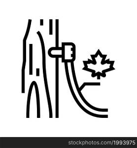 maple sap collection, using tubing method line icon vector. maple sap collection, using tubing method sign. isolated contour symbol black illustration. maple sap collection, using tubing method line icon vector illustration