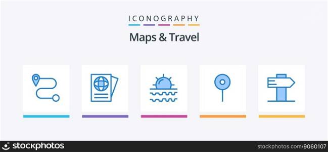 Maps and Travel Blue 5 Icon Pack Including . vacation. travel. guide. Creative Icons Design