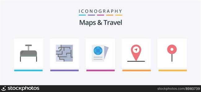 Maps and Travel Flat 5 Icon Pack Including . travel. maps. Creative Icons Design