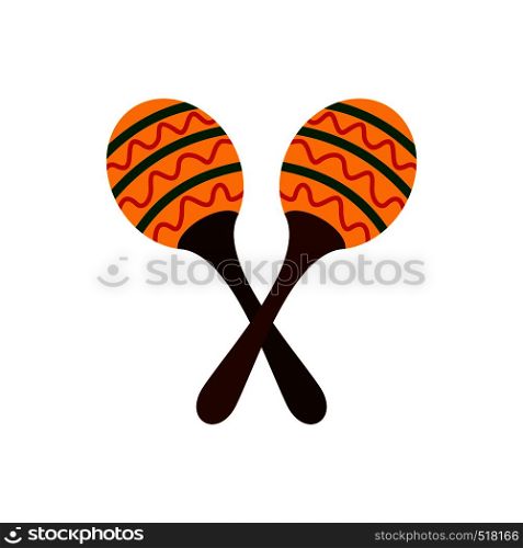 Maracas icon in flat style isolated on white background. Maracas icon, flat style