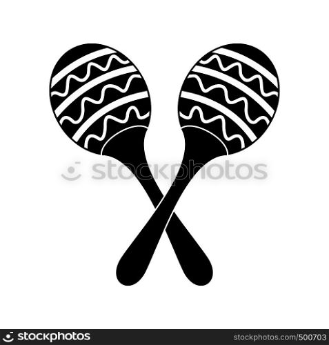 Maracas icon in simple style isolated on white background. Maracas icon, simple style
