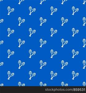 Maracas pattern repeat seamless in blue color for any design. Vector geometric illustration. Maracas pattern seamless blue