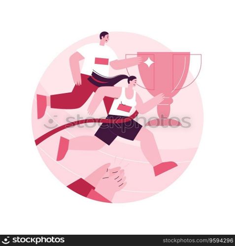 Marathon abstract concept vector illustration. Running competition, active lifestyle, long-distance race, athletic workout, sports training, street fitness, sprint winner abstract metaphor.. Marathon abstract concept vector illustration.