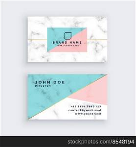 marble business card in pastel colors