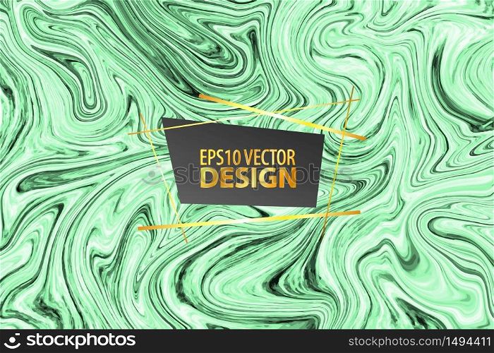 Marble green texture tile pattern. Watercolor background vector illustration. Grunge malachite liquid stains. Vintage floor stone texture. Marbling counter design for kitchen and bathroom. Marble beige textute tile liquid pattern