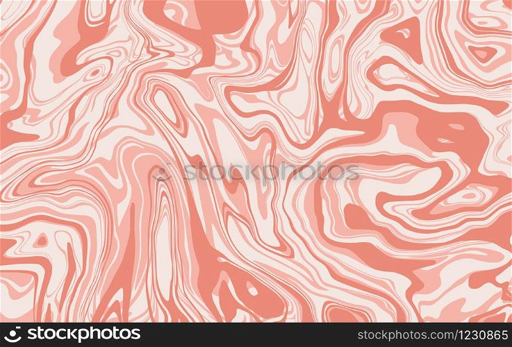 Marble texture. Dynamic liquid splash in light pink color. Wavy lines. Vector marble background for your design project.