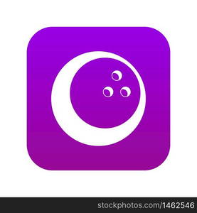 Marbled bowling ball icon digital purple for any design isolated on white vector illustration. Marbled bowling ball icon digital purple