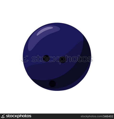 Marbled bowling ball icon in cartoon style on a white background. Marbled bowling ball icon, cartoon style