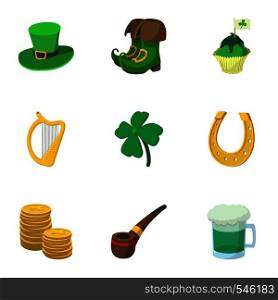 March 17 Saint Patrick day icons set. Cartoon illustration of 9 March 17 Saint Patrick day vector icons for web. March 17 Saint Patrick day icons set