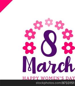 March 8 happy womans day lettering greeting card Vector Image