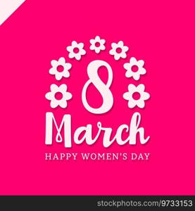 March 8 happy womans day lettering greeting card Vector Image