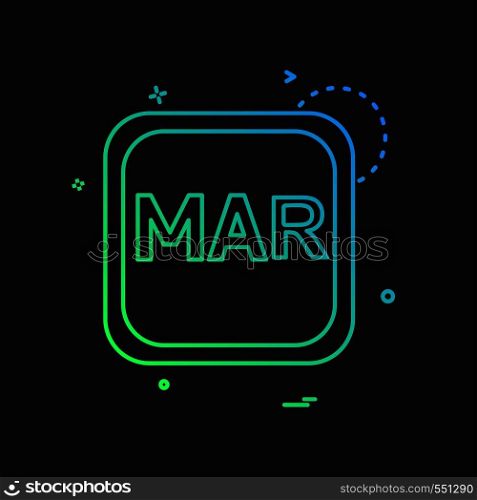 March Calender icon design vector