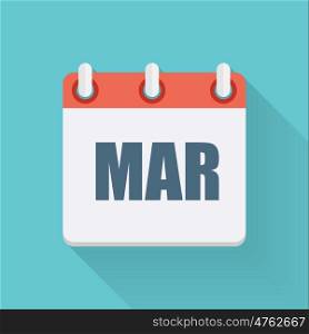 March Dates Flat Icon with Long Shadow. Vector Illustration EPS10. March Dates Flat Icon with Long Shadow. Vector Illustration