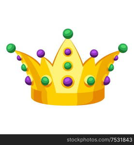 Mardi Gras carnival crown. Illustration for traditional holiday or festival.. Mardi Gras carnival crown.