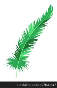 Mardi Gras carnival green feather. Illustration for traditional holiday or festival.. Mardi Gras carnival green feather.