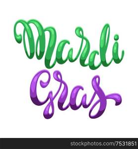 Mardi Gras carnival lettering. Illustration for traditional holiday or festival.. Mardi Gras carnival lettering.