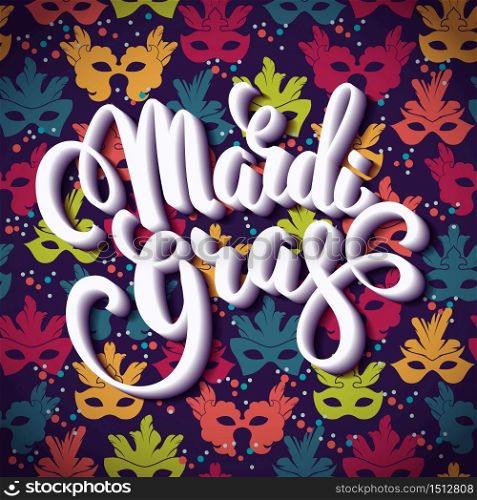Mardi Gras. Lettering design for Banners, Flyers, Placards, Posters and other use. Vector illustration. Mardi Gras. Lettering design for Banners, Flyers, Placards, Post