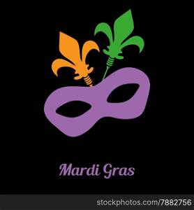 Mardi gras mask. Vector card or invitation design.