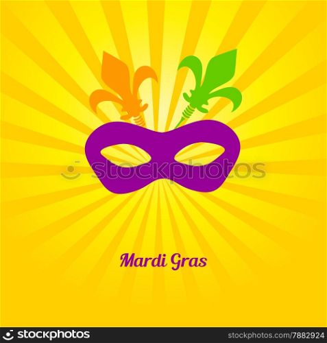Mardi gras mask. Vector card or invitation design.