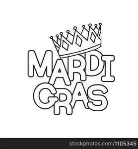 Mardi Gras or Shrove Tuesday. Vector illustration. Coloring page for coloring book.. Mardi Gras coloring page
