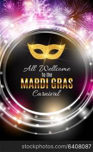 Mardi Gras Party Mask Holiday Poster Background. Vector Illustration EPS10. Mardi Gras Party Mask Holiday Poster Background. Vector Illustration