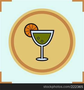 Margarita cocktail color icon. Martini drink. Isolated vector illustration. Margarita cocktail color icon
