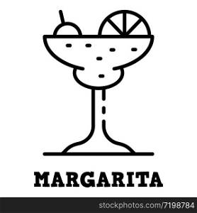 Margarita glass icon. Outline margarita glass vector icon for web design isolated on white background. Margarita glass icon, outline style