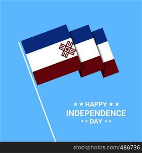Mari-El Independence day typographic design with flag vector