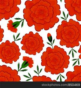 Marigold. Seamless Pattern. Day of the Dead. Mexican holiday. White background. Marigold. Seamless Pattern. Day of the Dead. Mexican festival