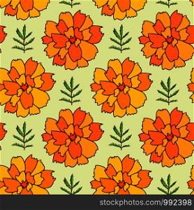 Marigold seamless pattern. Floral background for textile and wallpaper. Herbal tea wrapping paper. Pattern marigold flowers print. Marigold seamless pattern. Floral background for textile and wallpaper. Herbal tea wrapping paper. Pattern marigold flowers print.