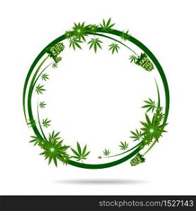 Marijuana and cannabis leaf green nature logo and symbol template Vector