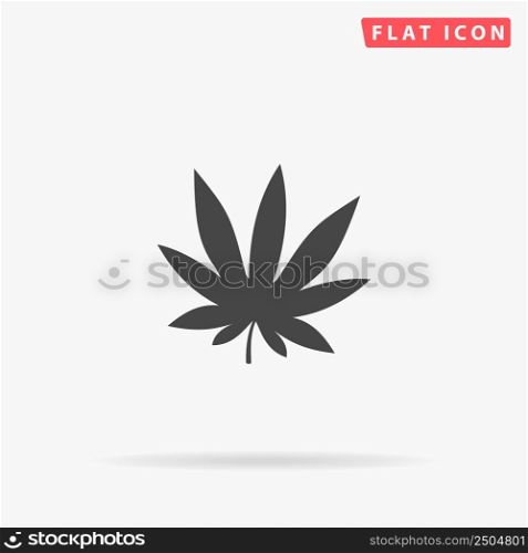 Marijuana cannabis flat vector icon. Hand drawn style design illustrations.. Marijuana cannabis flat vector icon. Hand drawn style design illustrations