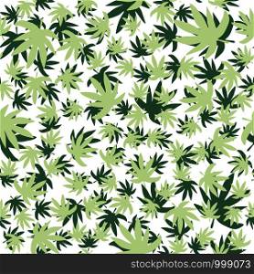 Marijuana flat leaf vector backdrop. Green leaves Cannabis seamless pattern. Exotic botanical design illustration. Design for fabric, textile print, wrapping paper. Vector illustration. Marijuana flat leaf vector backdrop. Green leaves Cannabis seamless pattern.